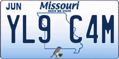 MO license plate YL9C4M