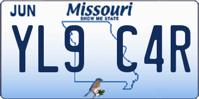 MO license plate YL9C4R