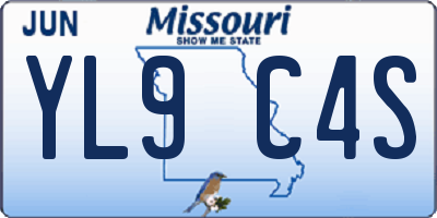 MO license plate YL9C4S