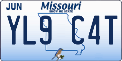 MO license plate YL9C4T