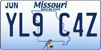 MO license plate YL9C4Z