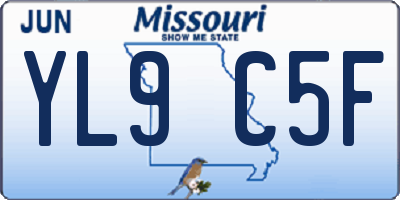 MO license plate YL9C5F