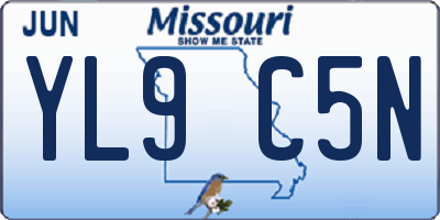 MO license plate YL9C5N