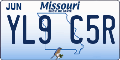 MO license plate YL9C5R