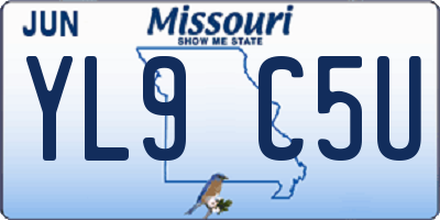MO license plate YL9C5U