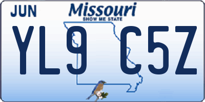 MO license plate YL9C5Z