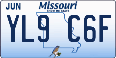 MO license plate YL9C6F