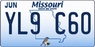 MO license plate YL9C6O