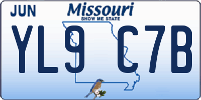 MO license plate YL9C7B