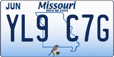 MO license plate YL9C7G