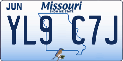 MO license plate YL9C7J