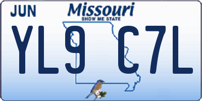 MO license plate YL9C7L