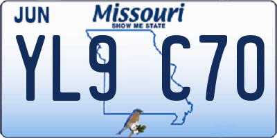 MO license plate YL9C7O