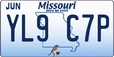 MO license plate YL9C7P