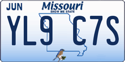 MO license plate YL9C7S