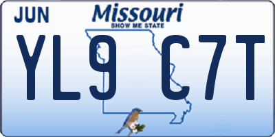MO license plate YL9C7T