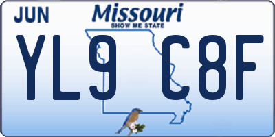 MO license plate YL9C8F
