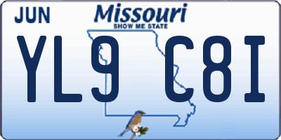 MO license plate YL9C8I