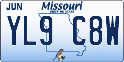 MO license plate YL9C8W