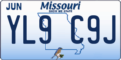 MO license plate YL9C9J