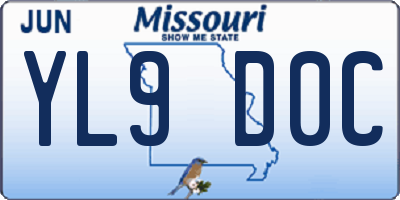 MO license plate YL9D0C