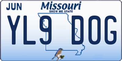 MO license plate YL9D0G