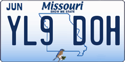 MO license plate YL9D0H