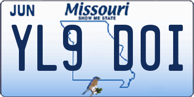 MO license plate YL9D0I