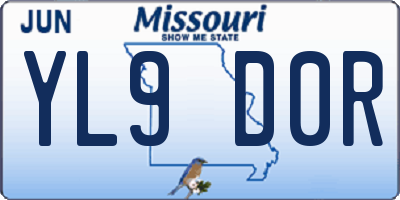 MO license plate YL9D0R