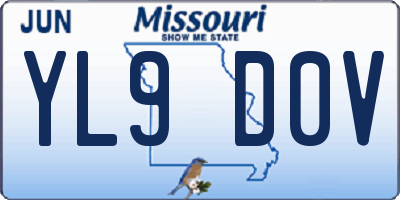 MO license plate YL9D0V