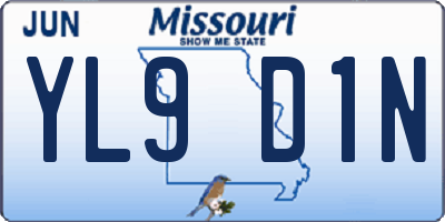 MO license plate YL9D1N