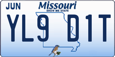 MO license plate YL9D1T