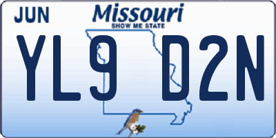 MO license plate YL9D2N