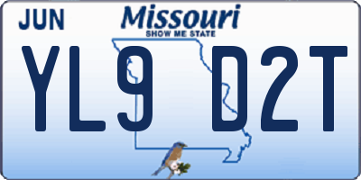 MO license plate YL9D2T