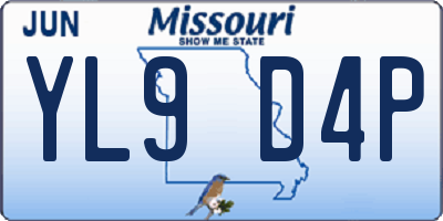 MO license plate YL9D4P
