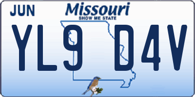 MO license plate YL9D4V