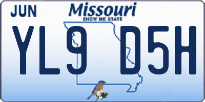 MO license plate YL9D5H
