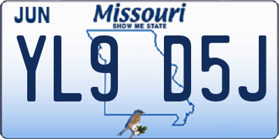 MO license plate YL9D5J