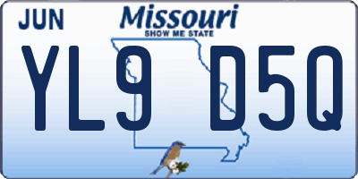 MO license plate YL9D5Q