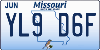 MO license plate YL9D6F