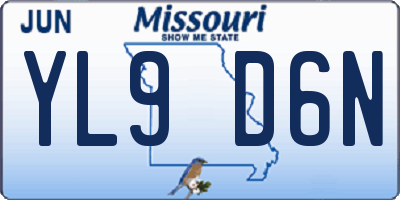 MO license plate YL9D6N