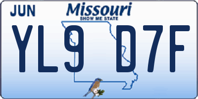 MO license plate YL9D7F