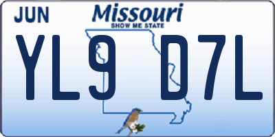MO license plate YL9D7L