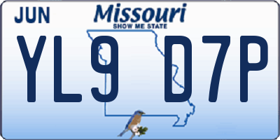MO license plate YL9D7P