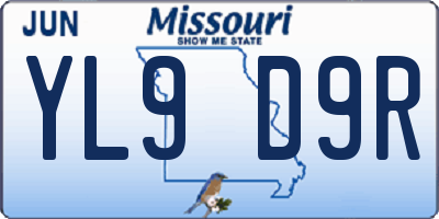 MO license plate YL9D9R