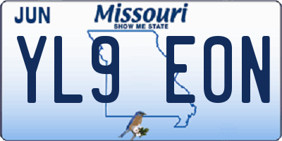 MO license plate YL9E0N
