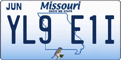 MO license plate YL9E1I