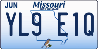 MO license plate YL9E1Q