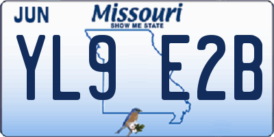 MO license plate YL9E2B