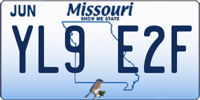 MO license plate YL9E2F